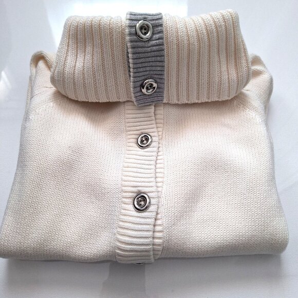 Banana Republic 100% Cotton Cream Cardigan with Pockets - Picture 7 of 8